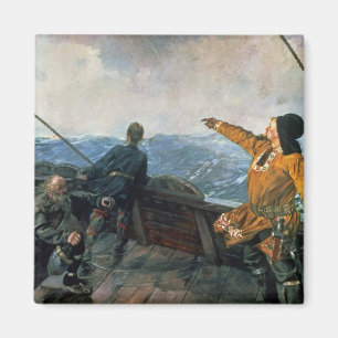 Aimant Leif Eriksson aperçoit la terre en Amérique, 189