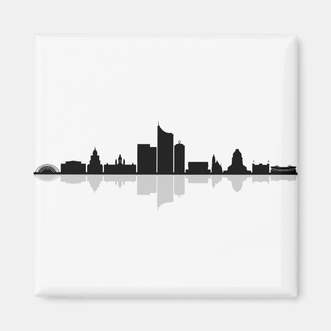 Aimant LEIPZIG Deutschland City Skyline Silhouette (Devant)