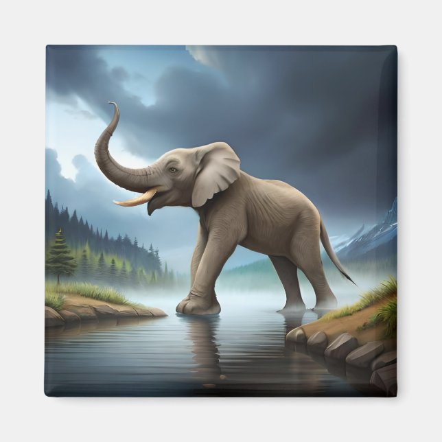 Aimant L'éléphant et l'ivoire de ce mastodon Pachyderm (Devant)