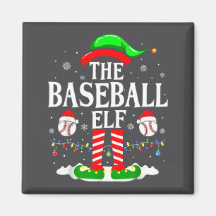 Aimant L'elfe de baseball drôle de Noël Srt amateurs de X