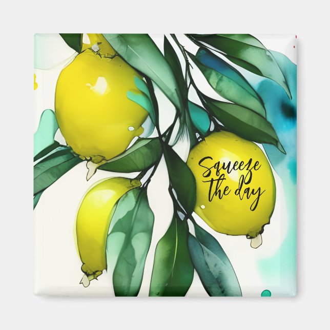 Aimant Lemon Tree Squeeze the Day Custom Text (Devant)