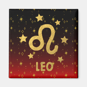 Aimant Leo Zodiac rouge et noir