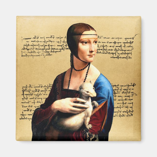 Aimant Léonard de Vinci Lady avec Ermine (Devant)