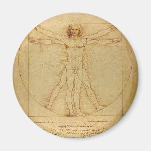Aimant Leonardo da Vinci - peinture d'homme de Vitruvian