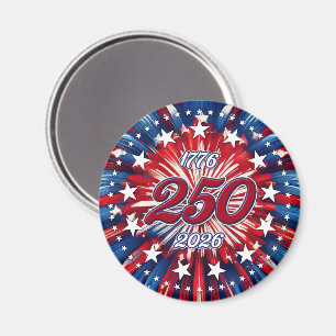 Aimant Les 250 ans d'Amérique 1776-2026 Feux d'artifice R