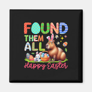 Aimant Les a tous trouvés Joyeuses Pâques Lapin Capyra Œu