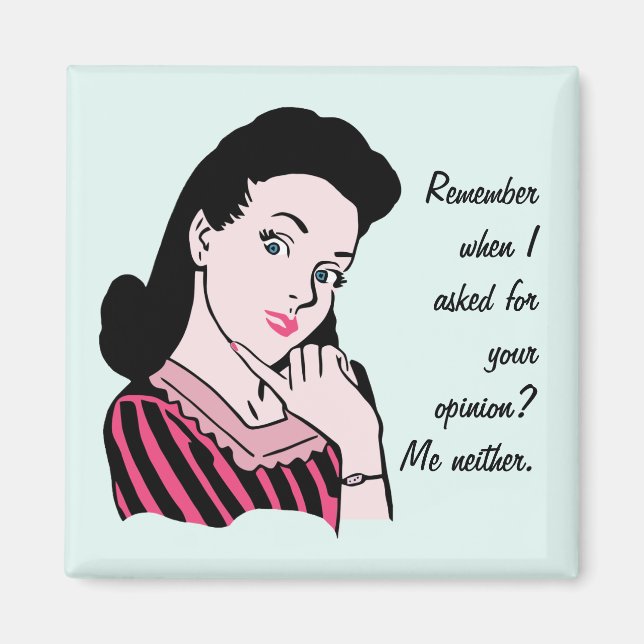 Aimant les années 50 Femme Sarcasme (Devant)