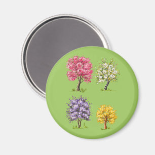 Aimant Les arbres en fleurs, couleurs imaginaires.