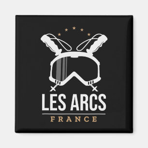 Aimant Les Arcs France Station de ski Ski Vintage Snowboa