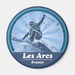 Aimant Les Arcs Station de ski - Skieur