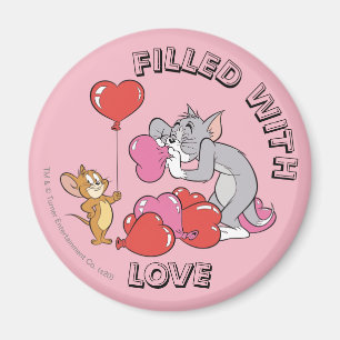 Aimant Les ballons de coeur de Valentine gonflent Tom & J