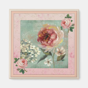 Aimant Les Belles Fleurs Rose Vintage