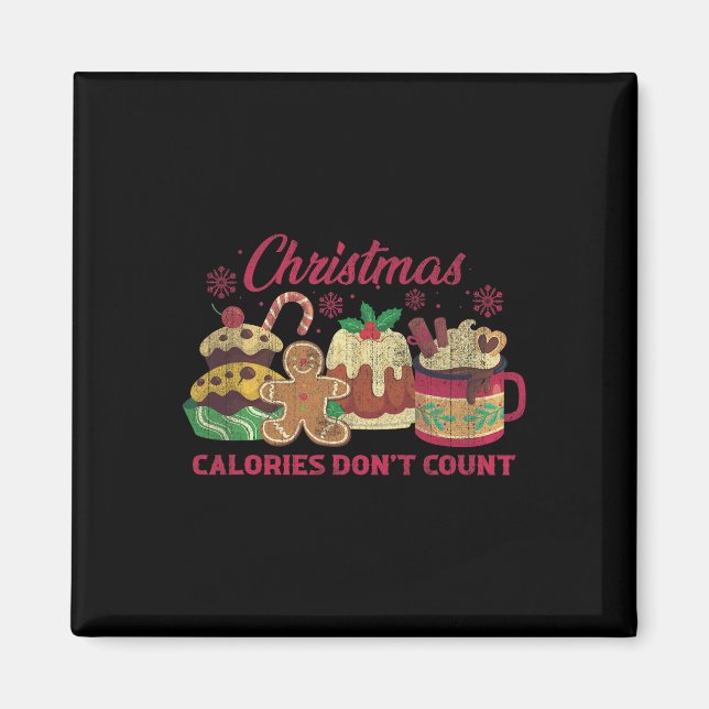 Aimant Les calories de Noël ne comptent pas les cookies d (Devant)