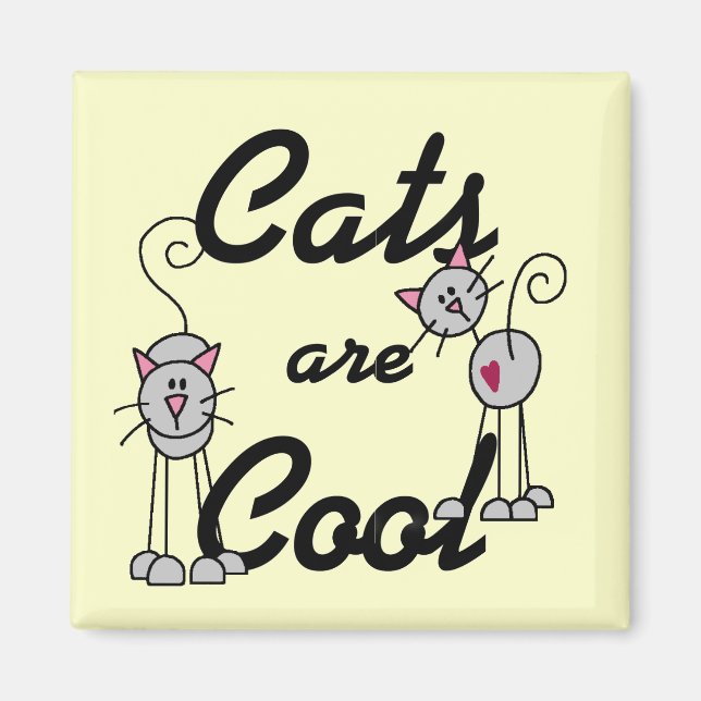Aimant Les chats sont les T-shirts et les cadeaux frais (Devant)