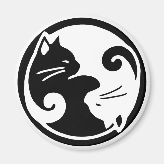 Aimant Les chats Yin Yang (Devant)