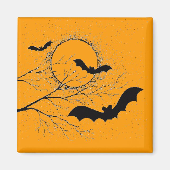 Aimant Les chauve-souris d'Halloween - (Devant)