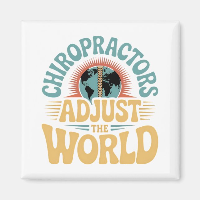 Aimant Les chiropraticiens adaptent la conception mondial (Devant)