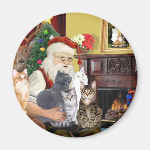 Aimant Les cinq chats de Père Noël