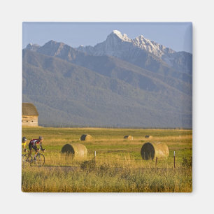 Aimant Les cyclistes de la route font la course dans l'ar