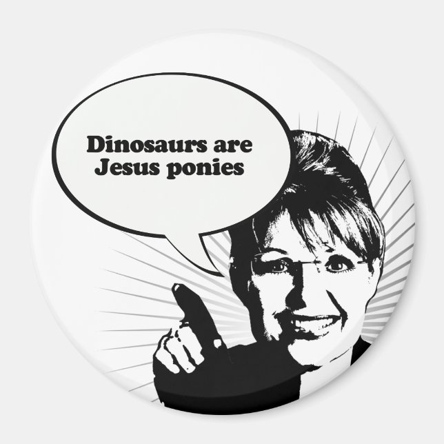 Aimant Les dinosaures sont des poneys de Jésus (Devant)