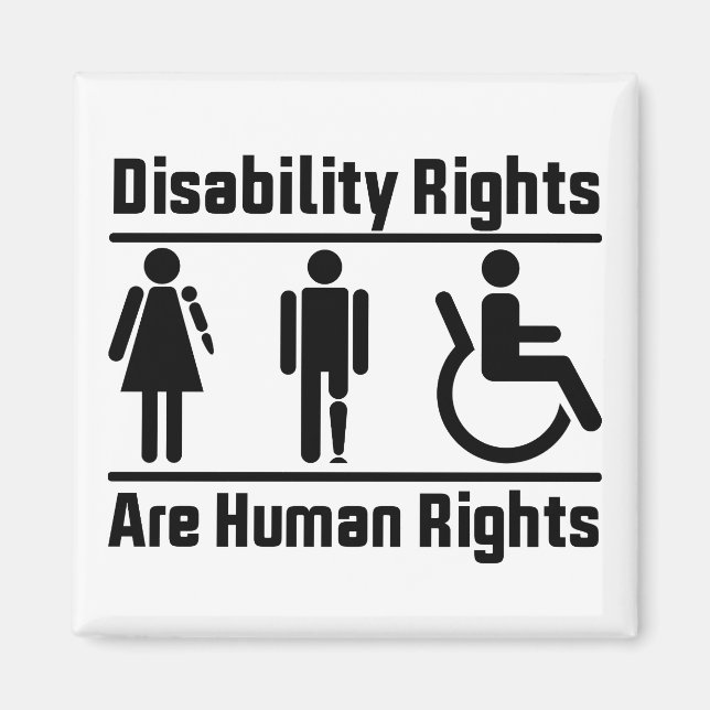 Aimant Les droits des personnes handicapées sont Carrés d (Devant)