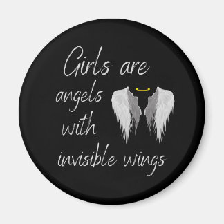 Aimant Les filles sont des anges avec des ailes invisible
