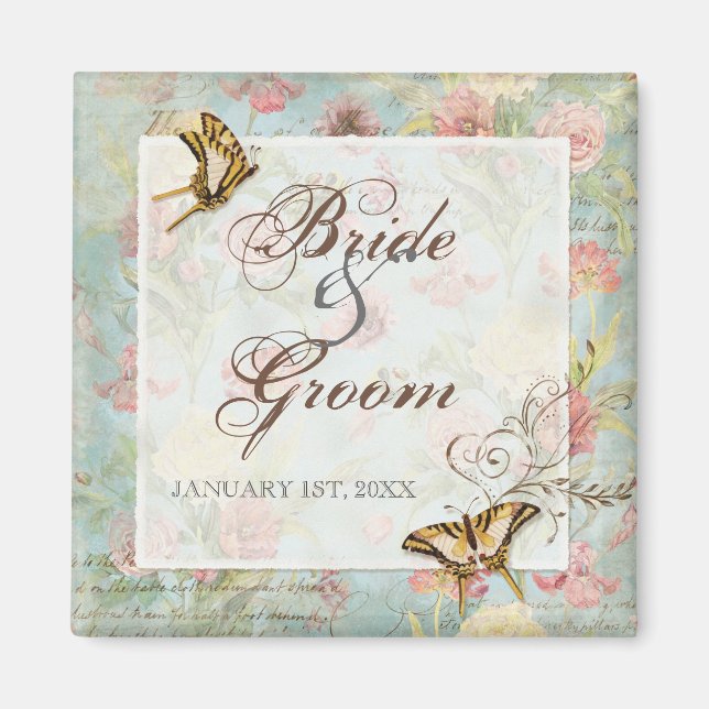 Aimant Les Fleurs Peony Rose Tulip Floral Flowers Mariage (Devant)