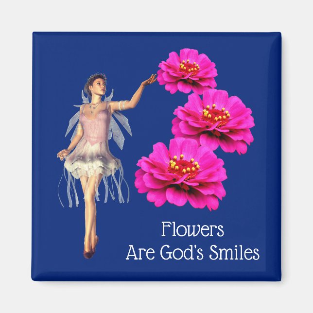 Aimant Les fleurs sont les sourires de Dieu Inspirationne (Devant)