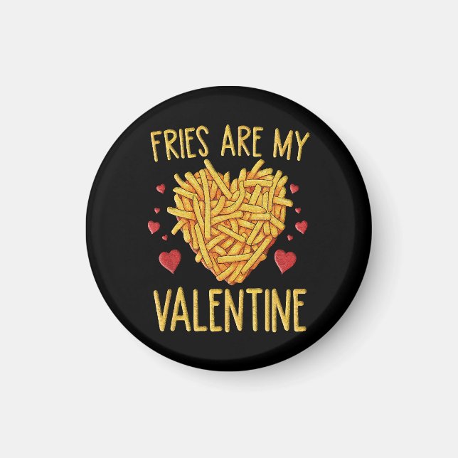 Aimant Les Fries françaises sont ma Saint Valentin (Devant)