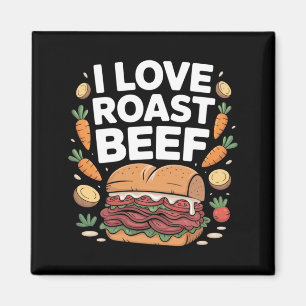 Aimant Les hommes aiment le sandwich de rôti de boeuf Via