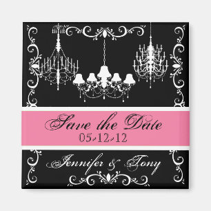 Aimant Les lustres avec le rose sauvent l'aimant de date
