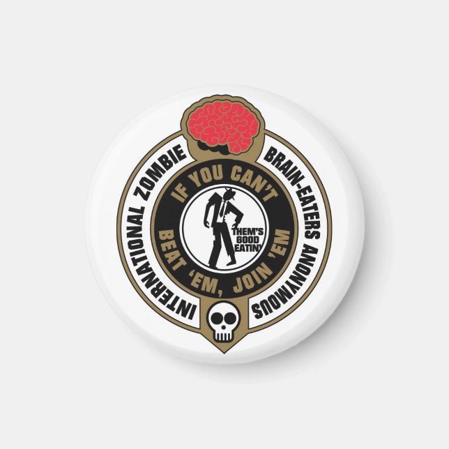 Aimant Les mangeurs de cerveaux zombies internationaux an (Devant)