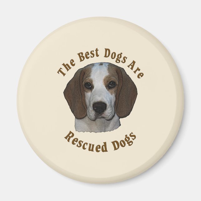 Aimant Les meilleurs chiens sont Secourus - Beagle (Devant)