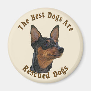 Aimant Les meilleurs chiens sont secourus - Pinscher