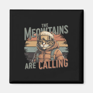 Aimant Les Meowtains Appelent Les Ski De Snowboard Cat Ho