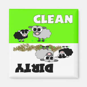 Aimant Les moutons mignons nettoient/aimants sales de