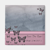 Les Papillons Fuchsia Sauvegardent La Date