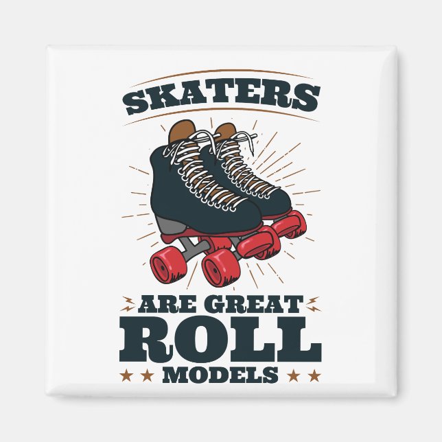Aimant Les Patineurs Sont De Grands Modèles De Rouleau Pa (Devant)