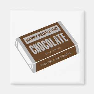 Aimant Les personnes heureuses mangent du chocolat