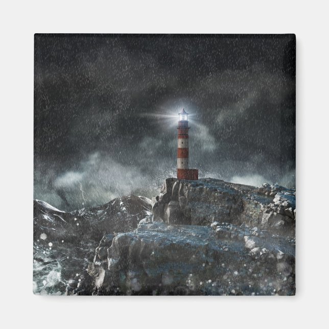 Aimant Les phares | Phare dans la tempête (Devant)