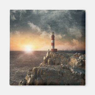 Aimant Les phares   Phare rouge et blanc