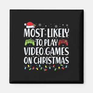 Aimant Les Plus Probables À Jouer Jeu Vidéo Sur Noël Père