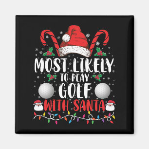 Aimant Les Plus Probables De Jouer Au Golf Avec Père Noël
