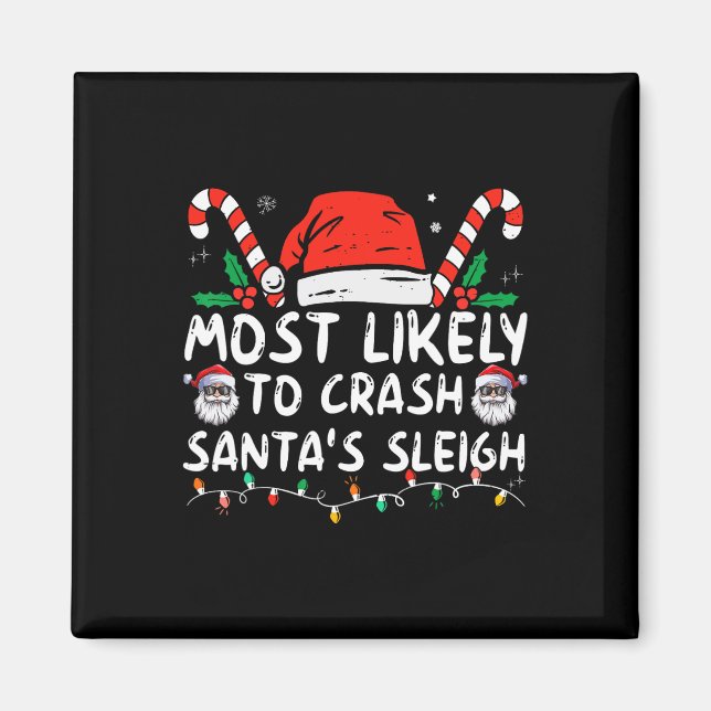 Aimant Les plus susceptibles d'écraser Père Noël Sleigh N (Devant)