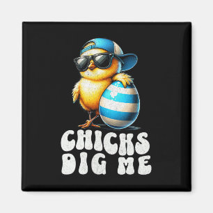 Aimant Les poussins de Pâques me trouvent mignon chasse a