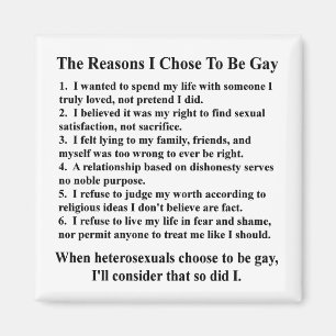 Aimant Les raisons pour lesquelles je suis gay