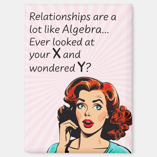 Aimant Les relations sont comme Algebra Funny Quip (Recto)
