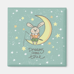 Aimant Les rêves deviennent réalité Lapin sur la Lune
