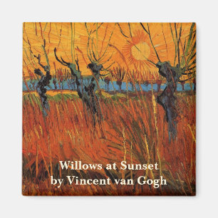 Aimant Les saules au coucher du soleil par Vincent van Go