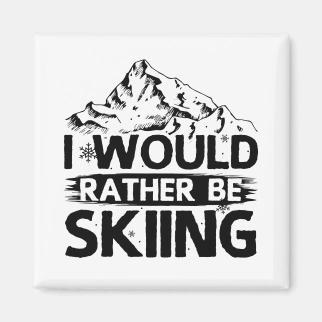 Aimant Les skis | Ski skieurs cadeaux d'hiver (Devant)